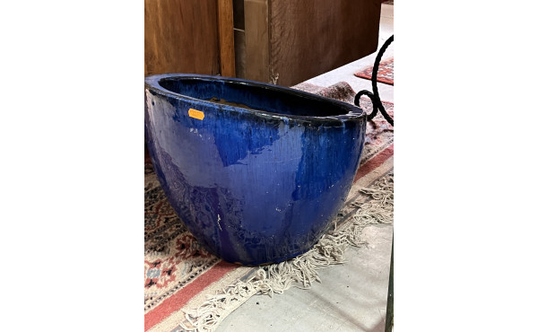 1 pot de jardin émaillé bleu forme bisea