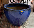 1 pot de jardin émaillé bleu forme bisea