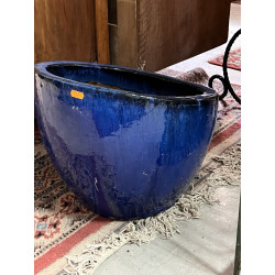1 pot de jardin émaillé bleu forme bisea