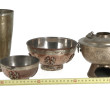 ASIE - 2 bols en cuivre étamés décors d'