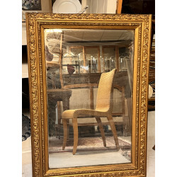Miroir rectangulaire ancien en bois et s