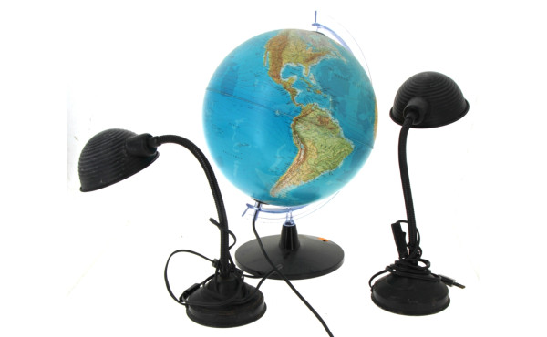 Paire de lampes de bureau noires, articu