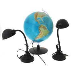 Paire de lampes de bureau noires, articu