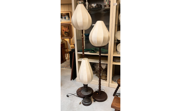 Paire de lampadaires montant façon bambo