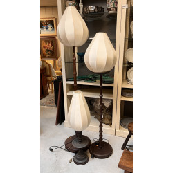 Paire de lampadaires montant façon bambo