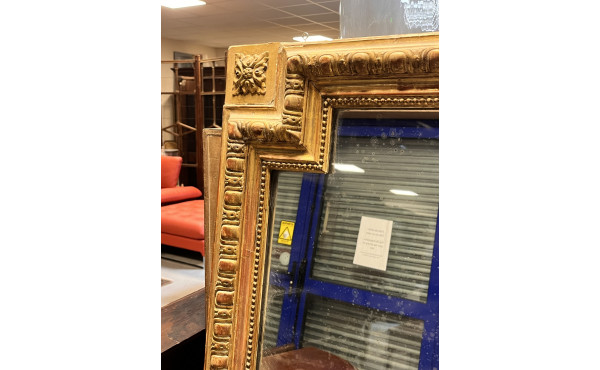 Grand miroir rectangulaire en bois et st