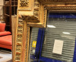 Grand miroir rectangulaire en bois et st