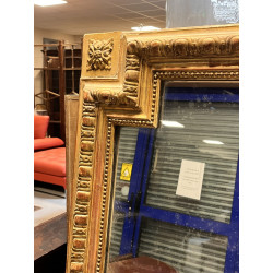 Grand miroir rectangulaire en bois et st