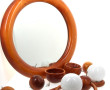 Miroir rond encadrement bois clair, anné