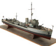 Maquette ancienne de bateau militaire en