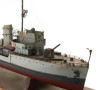 Maquette ancienne de bateau militaire en