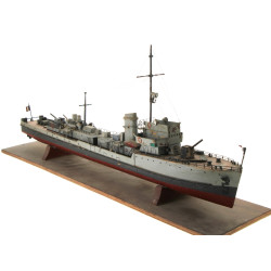 Maquette ancienne de bateau militaire en