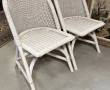 5 chaises en rotin blanc, petites usures