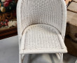 5 chaises en rotin blanc, petites usures