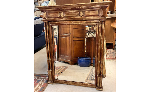 Miroir style Henri II en bois naturel pe