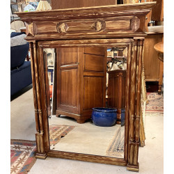 Miroir style Henri II en bois naturel pe
