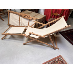 Paire de chiliennes en bois clair et toi