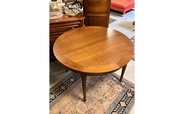 Table ronde en bois massif, de qualité, 