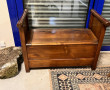 Petit banc coffre en bois massif teinte 