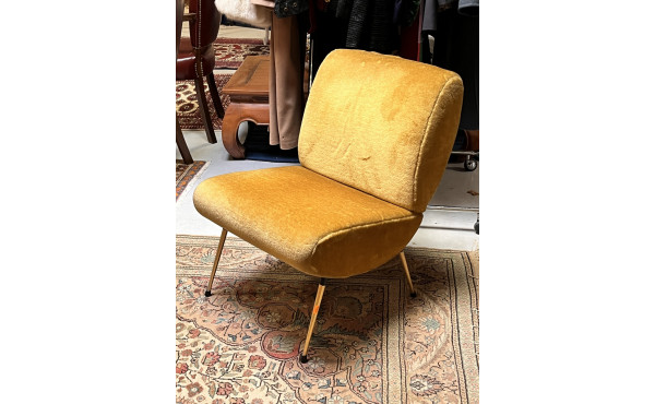 Chauffeuse basse années 50/60 en velours