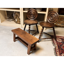 Paire de petites chaises bretonnes décor