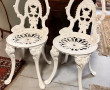 Paire de chaises de jardin en métal laqu