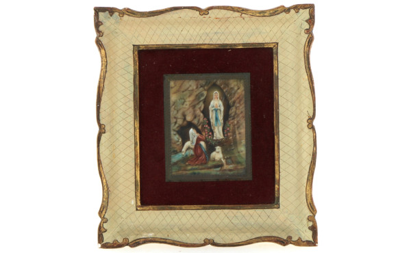 "ND de Lourdes", miniature peinte à la m