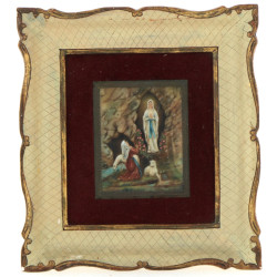 "ND de Lourdes", miniature peinte à la m