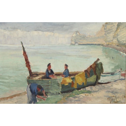 Ecole Française Xxème "Pêcheurs, environ