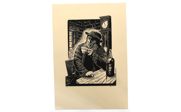 R.WALTON (Xxème) "Breton dans son intéri