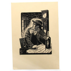 R.WALTON (Xxème) "Breton dans son intéri