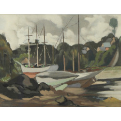 Jean URVOY (1898-1989) "Marine à marée b