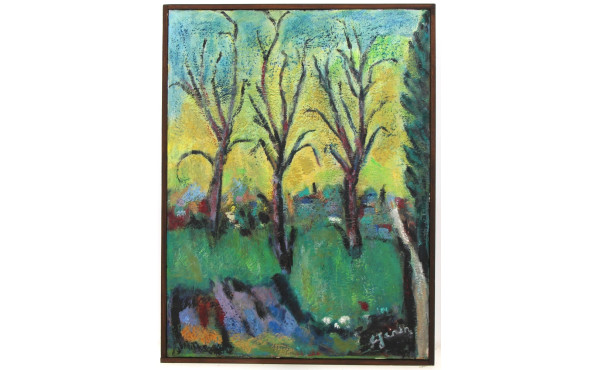 C. JANIN-DONIAS (Xxème) "Paysage aux tro