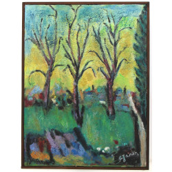 C. JANIN-DONIAS (Xxème) "Paysage aux tro