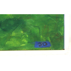 Ecole Contemporaine "Coq coloré", huile 