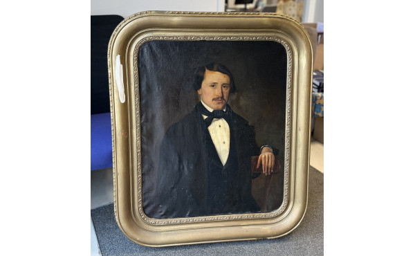 Ecole XIXème "Portrait d'homme", huile s