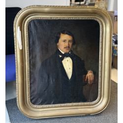 Ecole XIXème "Portrait d'homme", huile s