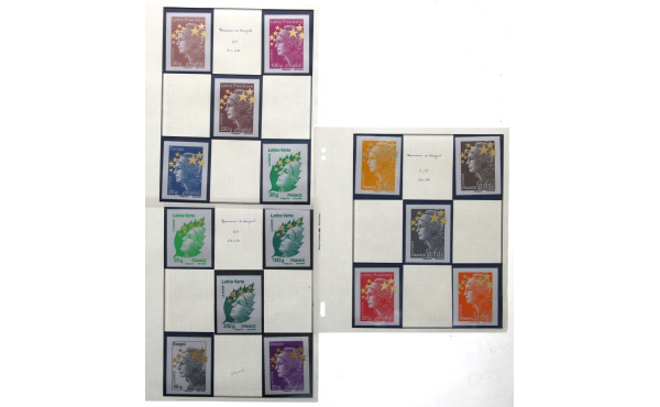 15 "Mariannes Etoiles d'or Maxi timbres"