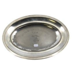Plat en métal argenté H.V .Velsen marqué
