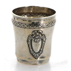 Timbale en argent, poinçon minerve, qq c