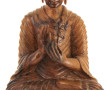 BOUDDHA - Grand sujet en bois sculpté, H