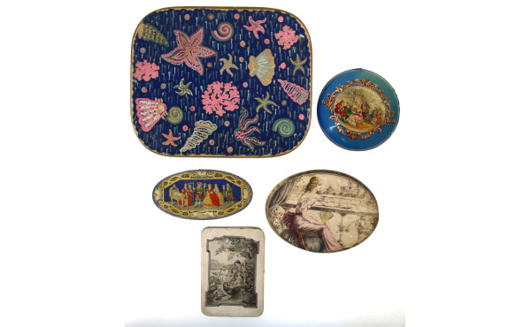 LOT de 5 boîtes à confiserie anciennes d