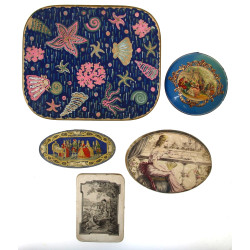 LOT de 5 boîtes à confiserie anciennes d