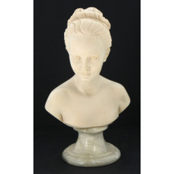 Buste de femme en résine et base marbre,