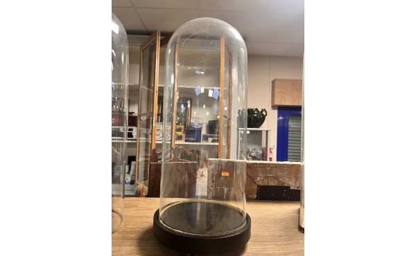 Globe en verre rond avec base en bois no