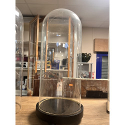 Globe en verre rond avec base en bois no