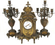 Garniture de cheminée en laiton et métal