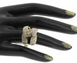 Bague fantaisie en métal et strass blanc