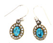 Paire de BO en argent, vermeil et verre 