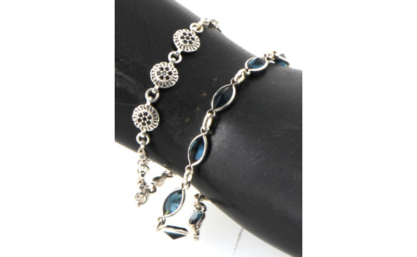 Deux bracelets ligne en argent 925ème se